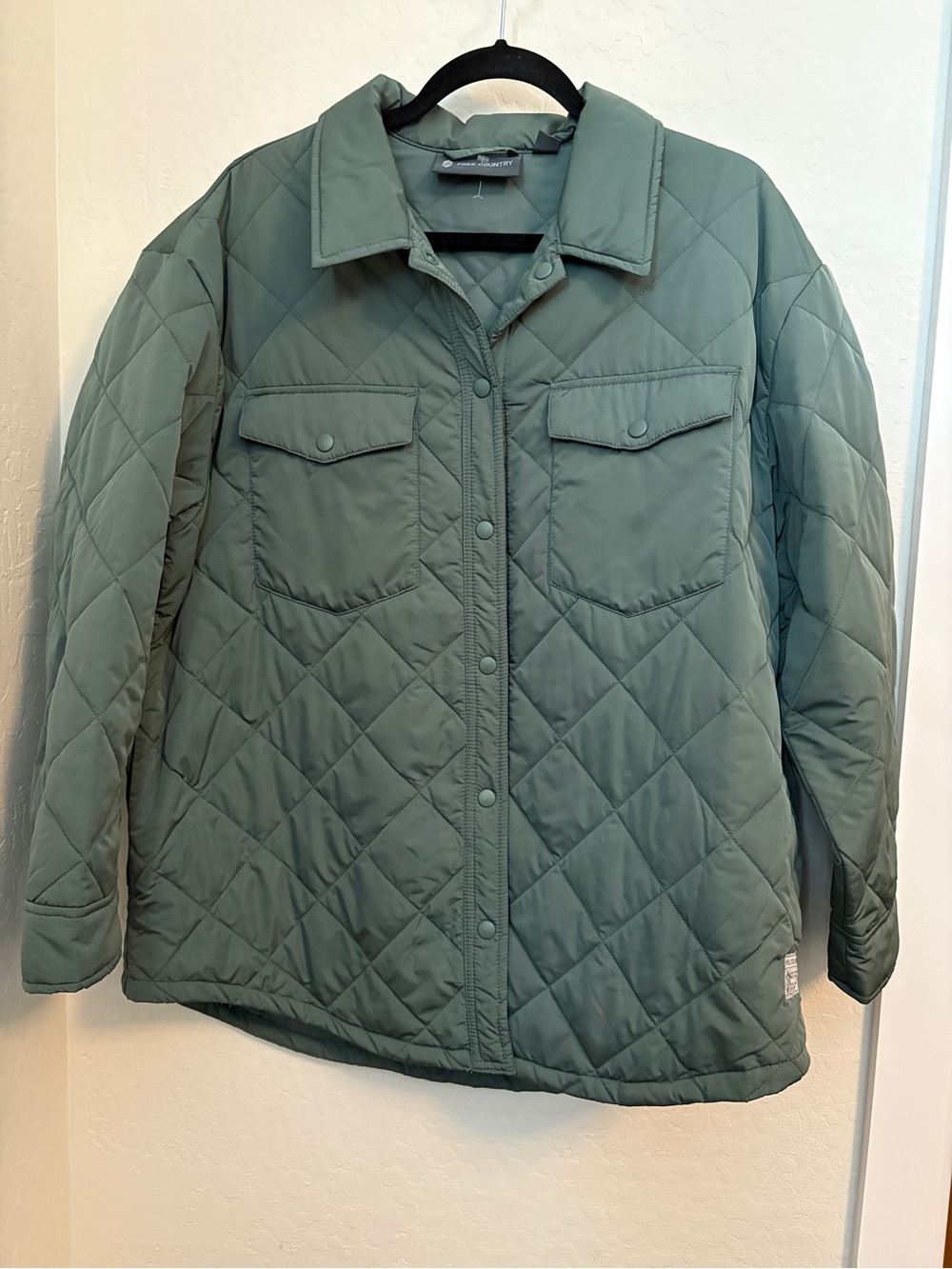 Free Country Quilted Jacket in Olive Green